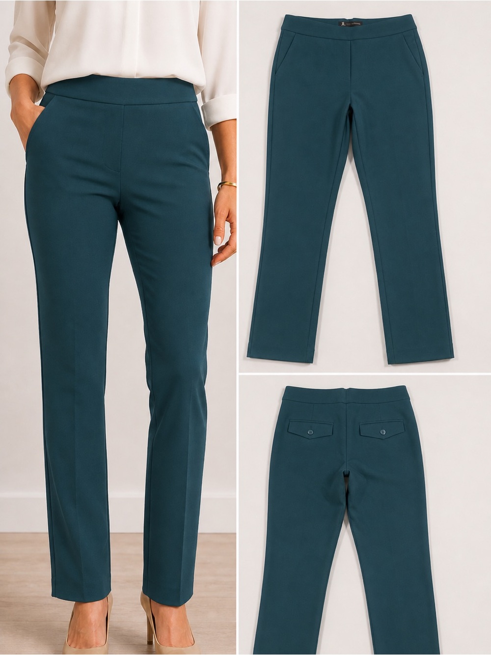 Jules & Leopold Teal Pull On Stretch Dress Pants Small